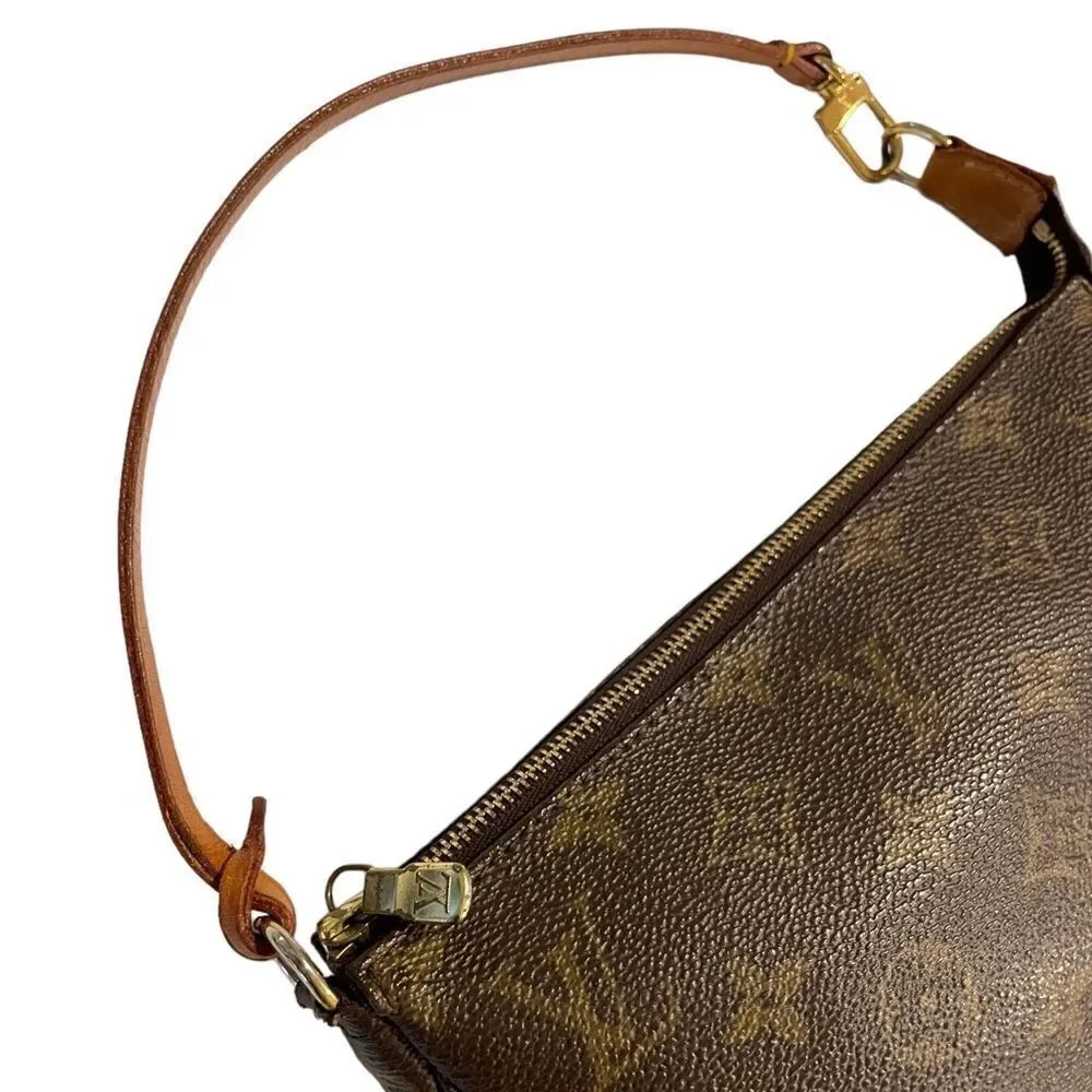 Vintage LOUIS VUITTON Classic Monogram Canvas & Cowhide Vachetta Leather Purse - Picture 5 of 14